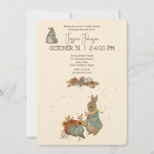 Rabbit Peter automne Baby shower Invitation