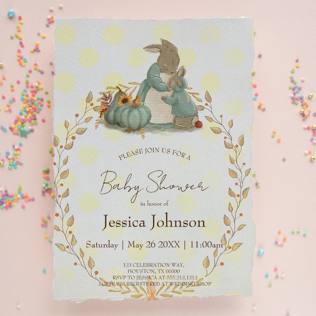 Rabbit Peter Baby shower Invitation (Créateur téléchargé)