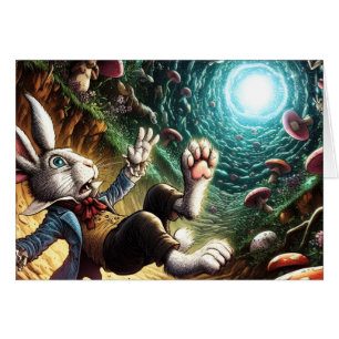 Rabbit Tombant Le Trou De Lapin Salutation