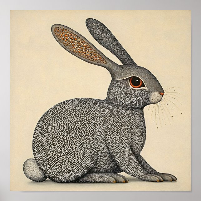 Rabbit Wall Art Faune Poster animal (Devant)
