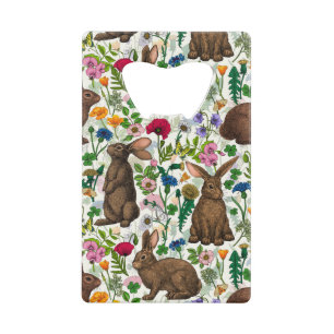 Rabbits et boisé flacon Carte de crédit Bottle Ouv