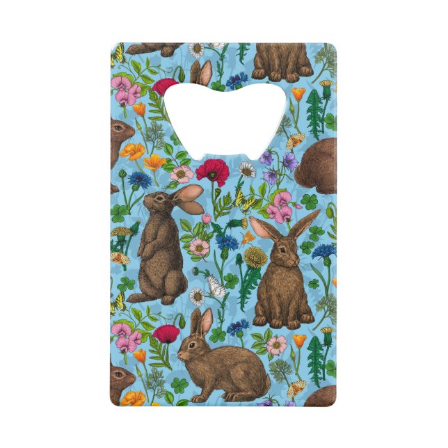 Rabbits et boisé flacon Carte de crédit Bottle Ouv (Devant)