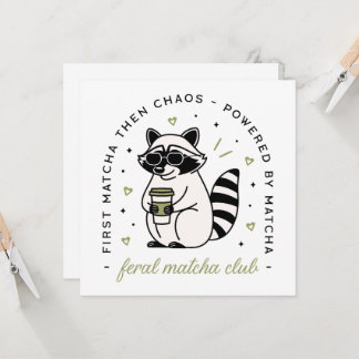 Raccoon avec club matcha drôle kawaii esthétique