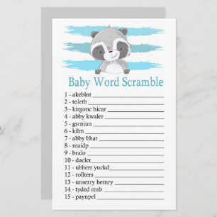 Raccoon Baby jeu de brouillage de mot
