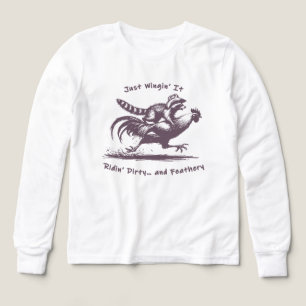 Raccoon cheval Rooster - Barnyard Rodeo Cowboy