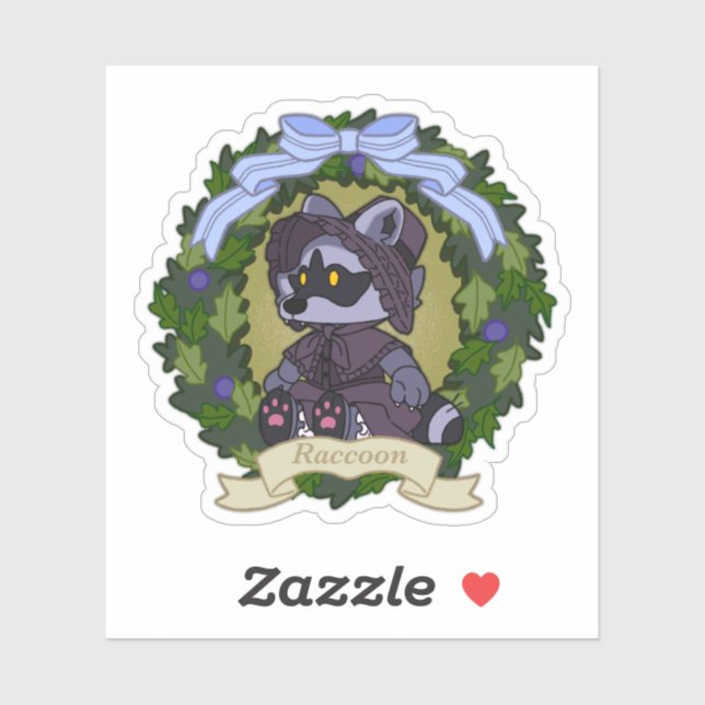 Raccoon Custom-Cut Vinyl Sticker (Feuille)