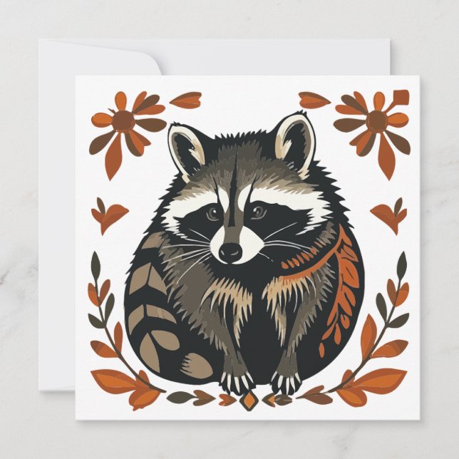 Raccoon de Whimsical Woodland Animal Folk ou Triba (Devant)