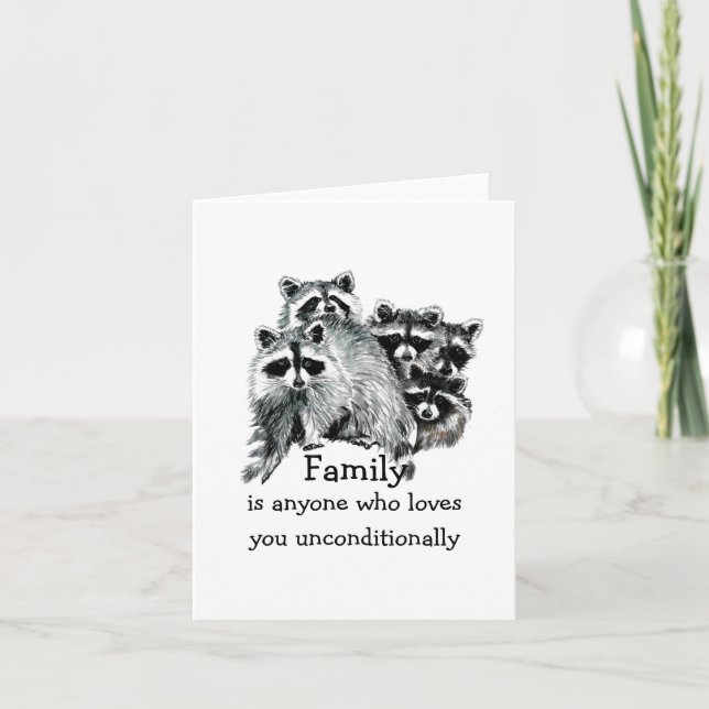 Raccoon Famille Amis Aimer Citation Animal Art (Devant)
