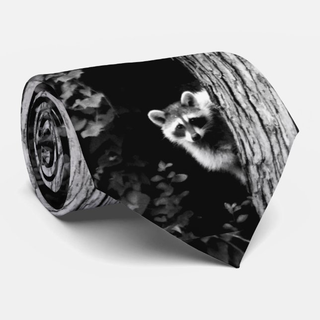 Raccoon haut dans un arbre Cravate de Menswear noi (Roulé)