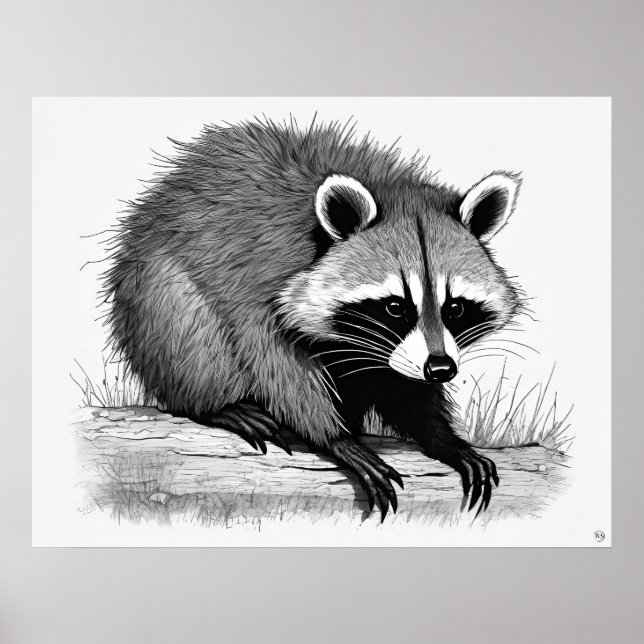 Raccoon - Impression d'art d'archives (Devant)