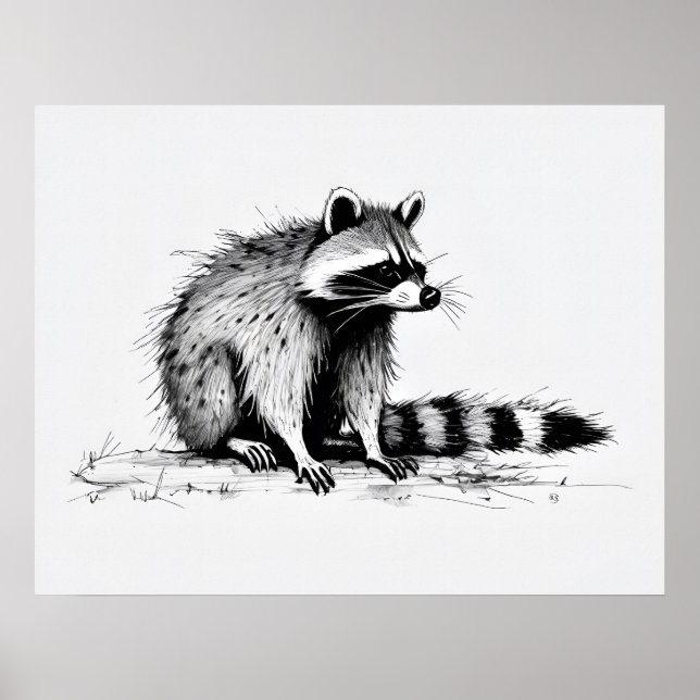 Raccoon - Impression d'art d'archives (Devant)