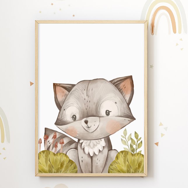 Raccoon Kids Room Imprimer Poster animal mignon (Créateur téléchargé)