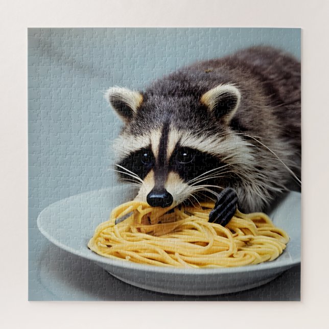 Raccoon Manger Spaghetti Jigsaw Puzzle (Vertical)