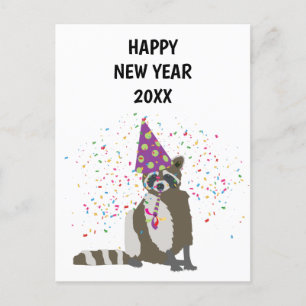 Raccoon Partys - Animaux Vacances Carte Nouvel An