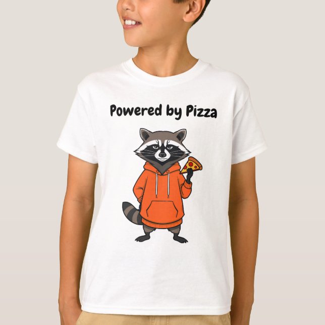 Raccoon Pizza Kids T-Shirt – Funny Cartoon Tee  (Devant)