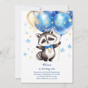 Raccoon première invitation anniversaire