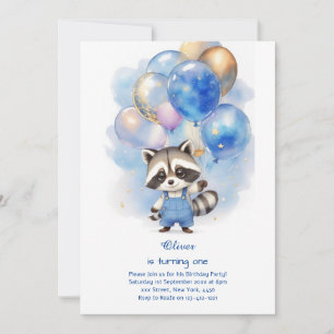 Raccoon première invitation anniversaire