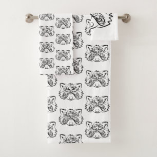 Raccoon tribal noir et blanc