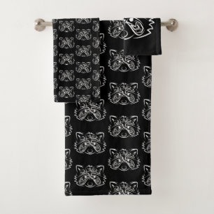 Raccoon tribal noir et blanc