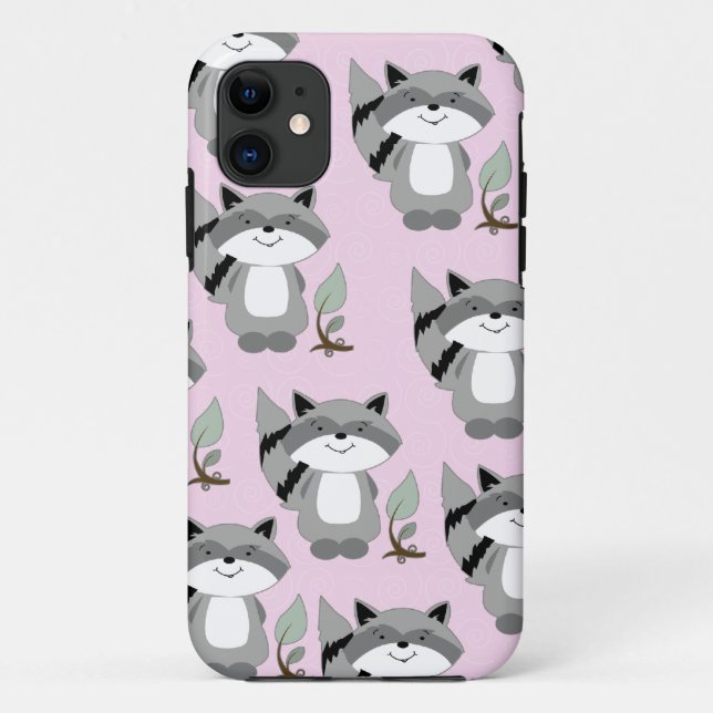 Raccoons Woodland iPhone 5 Casemate Coque (rose) (Dos)