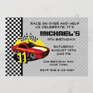 Race Car 11e anniversaire Invitation
