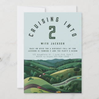 Race Car 2e Invitation Anniversaire | Les deux pet