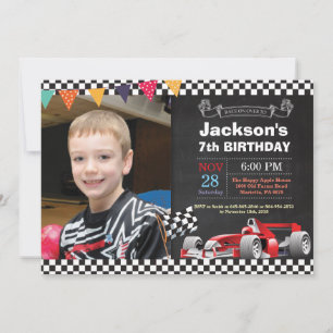 Race Car Invitation Anniversaire. Soirée d'anniver