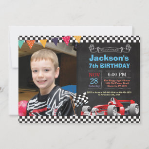 Race Car Invitation Anniversaire. Soirée d'anniver