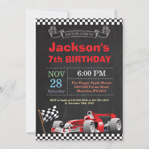Race Car Invitation Anniversaire. Soirée d'anniver