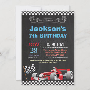 Race Car Invitation Anniversaire. Soirée d'anniver