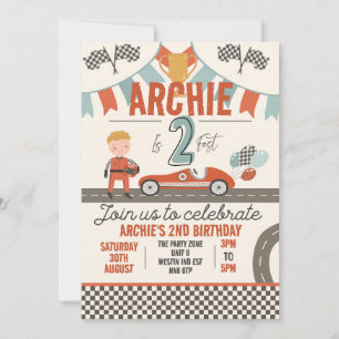 Race Car Invitations Thématiques - Parfait pour le