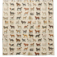 Race Chien vintage Dessins Douche Rideau