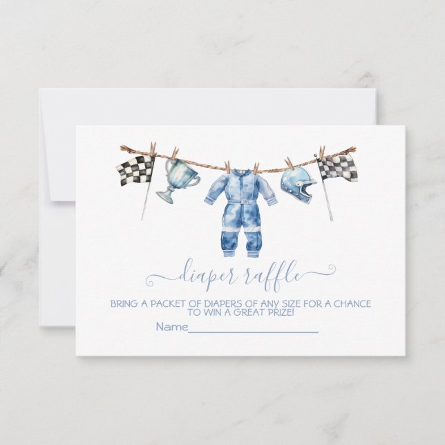 Race Voiture clothesline Diaper Carte Raffin (Devant)