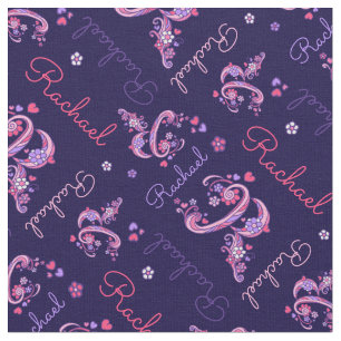 Rachael lettre R monogramme tissu de fleurs cardia