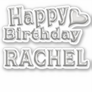Rachel Happy Birthday Silver Autocollants