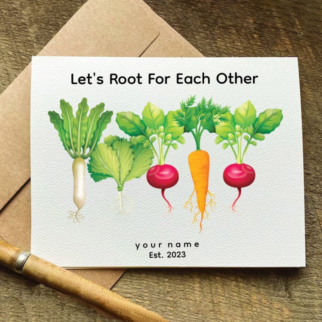 Racine l'une pour l'autre | Carte d'amour de jardi (Lets Root For Each Other | Gardening Lover Card)