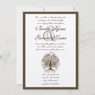 Racines Brown de l'arbre de l'amour Faire-part de