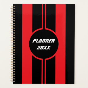 Racing Red Black Double Stripes Sports Personnalis