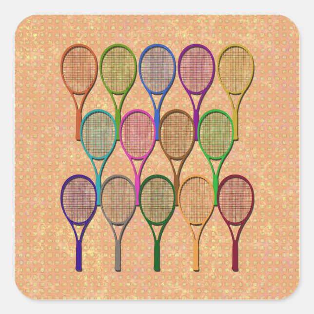 RACQUETS DE TENNIS EN Stickers COULEUR (Devant)