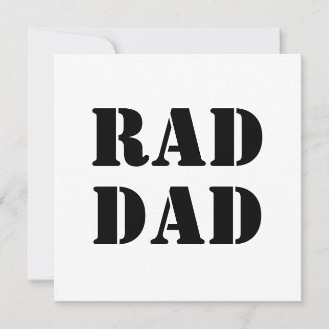 Rad Papa blanc & noir carte de typographie moderne (Devant)