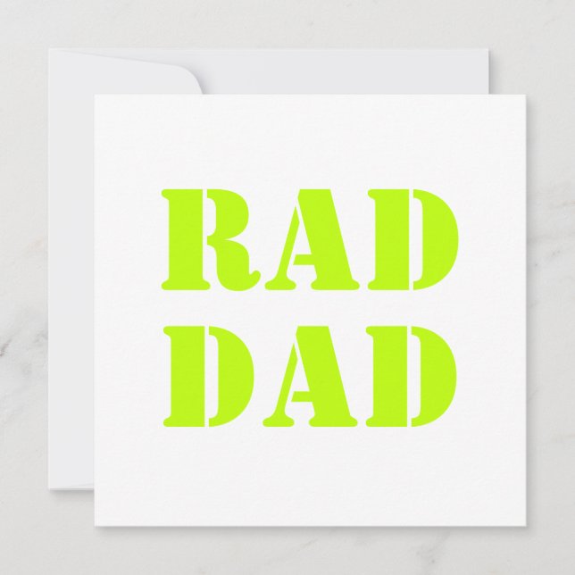 Rad Papa néon vert blanc blanc carte de typographi (Devant)