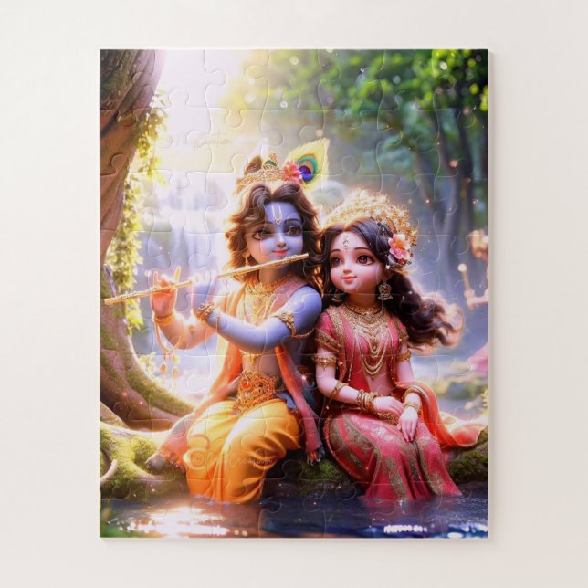 Radha Krishana Zig a vu Puzzles (Vertical)
