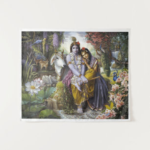 Radha Krishna Divine Tapisserie Couple