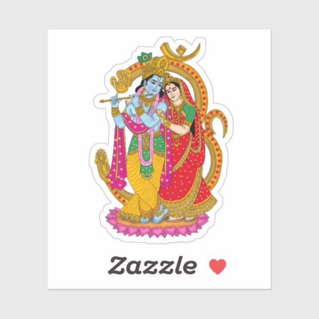Radha Krishna Sticker (Feuille)