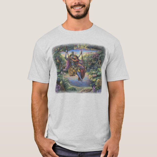 Radha Krishna sur le T-shirt d'oscillation (Devant)