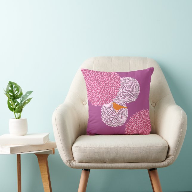 Radiant Orchidée Chrysanthemum Coussin d'oiseaux m (Chaise)