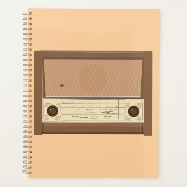 Radio en bois rétro des années 1940 (Devant)