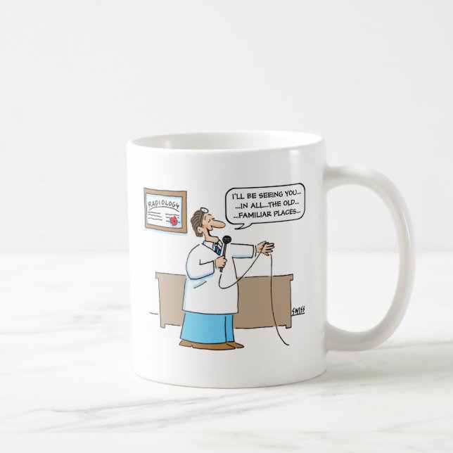 Radiologue chante Karaoke Cartoon Drôle Mug (Droite)