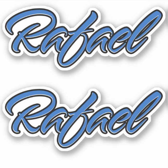Rafael Nom bleu Autocollant Sticker Stickerset (Devant)