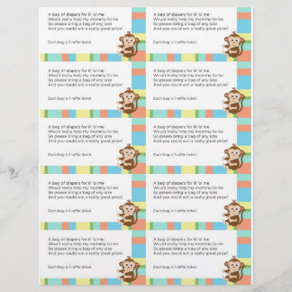 Raffin de Baby shower de singe